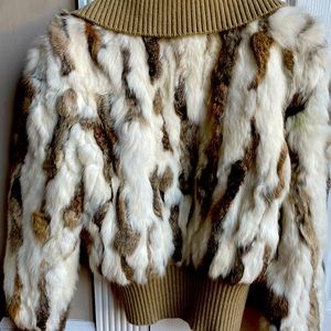 Black Rivet authentic rabbit fur coat